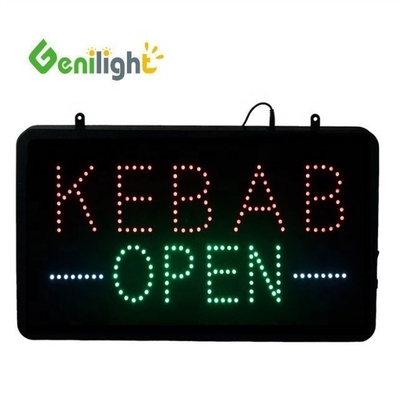 Power Certificate ABS Open-Mold BURGERS KEBABS LED Sign for Customized Size and Color