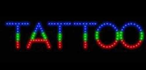 LED Tattoo Piercing Neon Open Sign with Design Rectangle Shape and Epoxy Resin Material