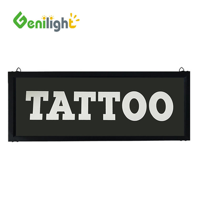 LED Tattoo Piercing Neon Open Sign with Design Rectangle Shape and Epoxy Resin Material