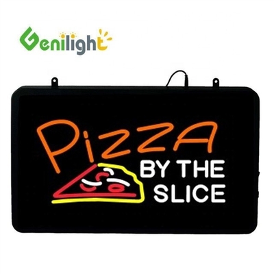 Customized Genilight 22*13inch CE RoHS Acrylic PIZZA BY THE SLICE LED Neon Open Sign