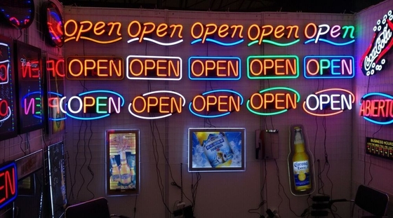 Customized Genilight 22*13inch CE RoHS Acrylic PIZZA BY THE SLICE LED Neon Open Sign