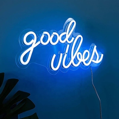 Power Consumption 0 Good Vibes Neon Sign LED Neon Lights for Bedroom 16.1 x 8.3 inch