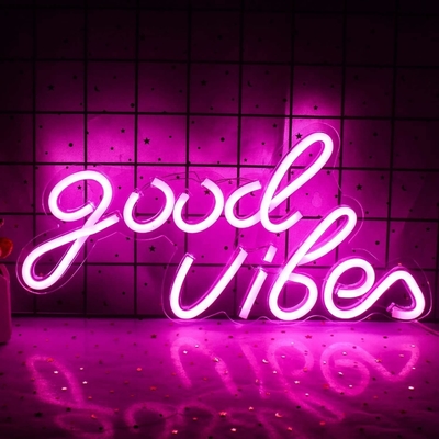 Power Consumption 0 Good Vibes Neon Sign LED Neon Lights for Bedroom 16.1 x 8.3 inch