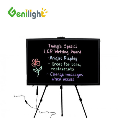 Voltage Output DC12V Aluminum Alloy Frame Triangle Stand LED Writing Board for Bar/Coffee