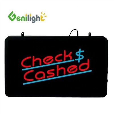 Genilight 22*13inch Super Brightness LED Check Cashed Letter Neon Open Sign for Indoor