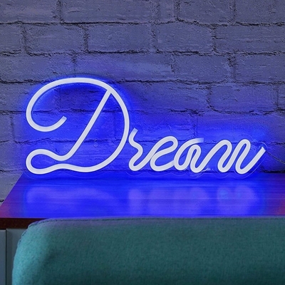 Acrylic Panel Pink LED Neon Light USB Powered Dream Neon Sign for Bedroom or Wedding