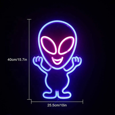 Customized Shop Advertising LED Neon Sign with Alien Design and Acrylic Material