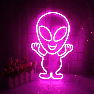 Customized Shop Advertising LED Neon Sign with Alien Design and Acrylic Material