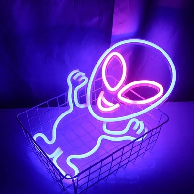 Customized Shop Advertising LED Neon Sign with Alien Design and Acrylic Material