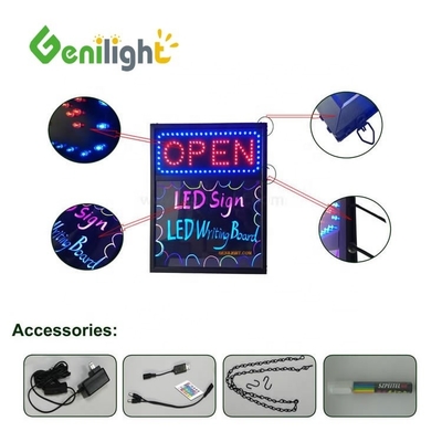 Rectangle LED Open Sign Neon Glow Signs For Shop Window Led Sign Led Writing Board Custom Durable
