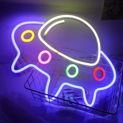 5V Voltage Neon Lights for Bar Large Blue UFO Spaceship Wall Art 50000 Hours Lifespan