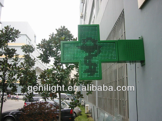 1G Pixel Configuration Custom Size Full Color Pharmacy LED Cross Sign with RGB