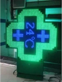 P16 P20 Pixels 3D LED Pharmacy Cross Display Sign with RS232 RF Control Communication