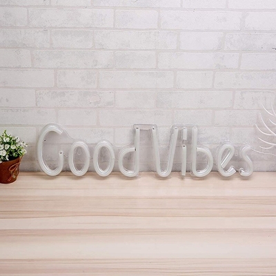 27.5*15cm Custom Blue Good Vibes Neon Sign for Bedroom Wall Decor USB Powered Lighting