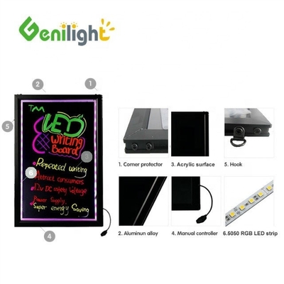Genilight Tempered Glass or Acrylic LED Neon Sign for Indoor Chalk Board Illumination