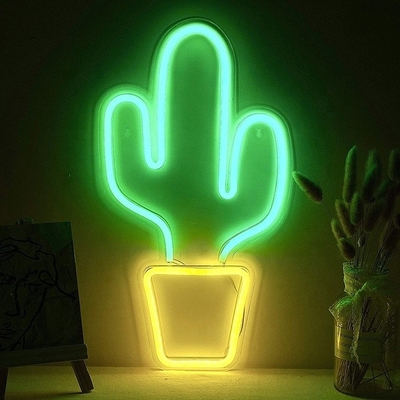 USB Powered LED Neon Sign for Bedroom Decor Big Cactus Shape for Kids Teen Boys Girls Dorm