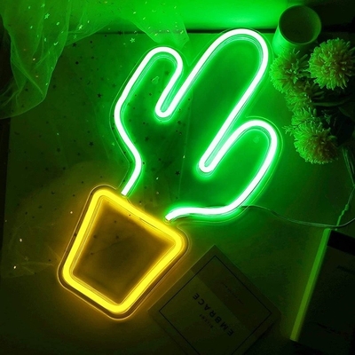USB Powered LED Neon Sign for Bedroom Decor Big Cactus Shape for Kids Teen Boys Girls Dorm