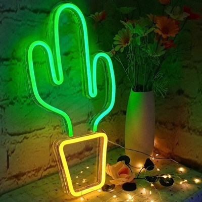USB Powered LED Neon Sign for Bedroom Decor Big Cactus Shape for Kids Teen Boys Girls Dorm