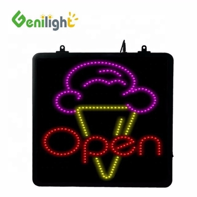 Rectangle Ice Cream LED Neon Sign with ABS Open-Mold Out Frame Animation Lighting
