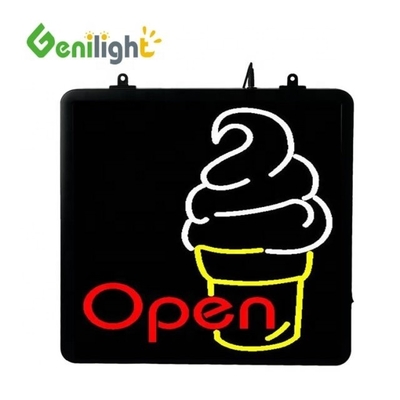 Rectangle Ice Cream LED Neon Sign with ABS Open-Mold Out Frame Animation Lighting