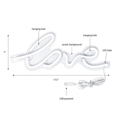 50000 Hours Life Span Business Neon Sign Large LED Love Light for Personalized Design