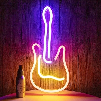 Powered Dimmable on/off Switch 3D Guitar Neon Sign for Music Studio Customized Design