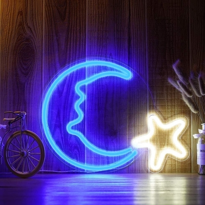 LED Moon Star Neon Light for Festival Decor Life span 50000 Hours Power Consumption 1