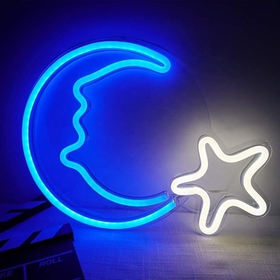 LED Moon Star Neon Light for Festival Decor Life span 50000 Hours Power Consumption 1