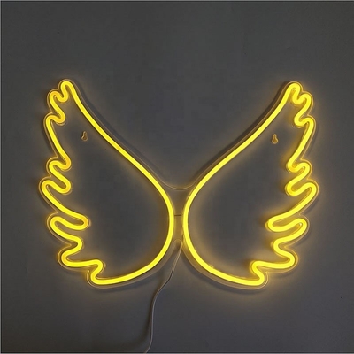 45*34cm Angel Wing Neon Signs for Wall Decor in Girl Bedroom Kids Room Wedding Energy