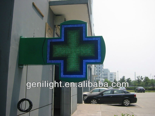 High Brightness LED Pharmacy Cross Display Board With 800*800mm Screen Dimension