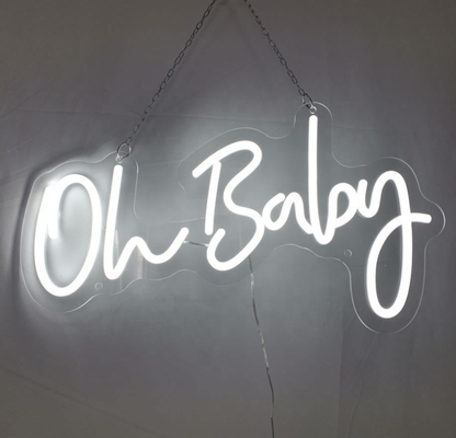 Neon Light for Baby Nursery  Game Room  Wedding White LED Letter Light Up Sign
