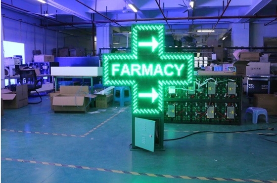Outdoor Pharmacy Cross LED Display with Shining Flashing and SDK Function Integration
