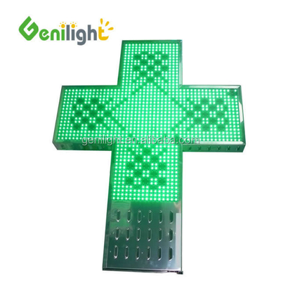 Outdoor Green LED Pharmacy Sign P10 P16 P20 P25 RF WIFI 1024*1024mm Brightness ≥6000CD
