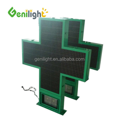 Outdoor Green LED Pharmacy Sign P10 P16 P20 P25 RF WIFI 1024*1024mm Brightness ≥6000CD