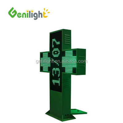 Outdoor Green LED Pharmacy Sign P10 P16 P20 P25 RF WIFI 1024*1024mm Brightness ≥6000CD