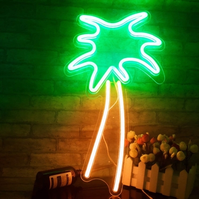Large Coconut Tree Neon Sign Led Flex Neon Light USB Powered Night Light for Kids Room Voltage 5V