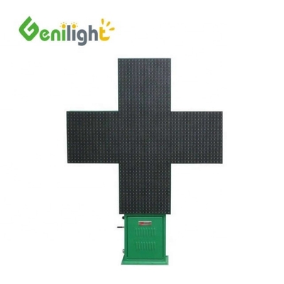 Advertise Your Pharmacy with 1000x1000mm P20 Green Color LED Cross Animated Display Sign