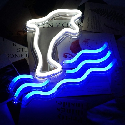 5V Large Dolphin Neon Light Sign Marquee Battery USB Operated Table Led Light Wall Decoration