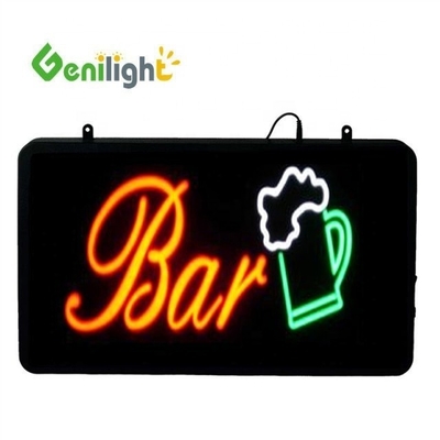 Neon BAR Sign for Bars and Pubs Rectangle Shape 0 Power Consumption Beer Cup Logo