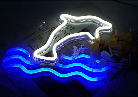 5V Large Dolphin Neon Light Sign Marquee Battery USB Operated Table Led Light Wall Decoration