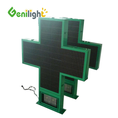 Graphics Display Function RGB Green LED PHARMACY CROSS for Customer Attraction