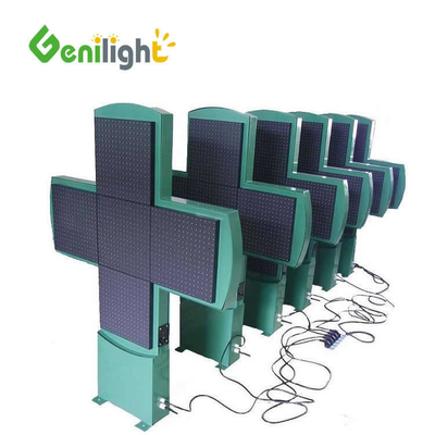 Graphics Display Function RGB Green LED PHARMACY CROSS for Customer Attraction
