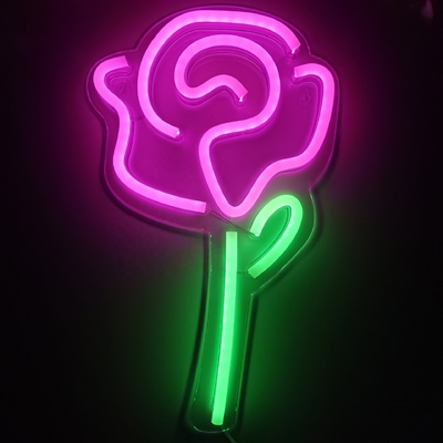 50000 Hours Lifespan  LED Neon Sign Light with Personalised Flower Rose