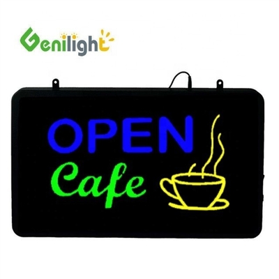 ABS Open-Mold Outframe LED Cafe Illuminated Advertising Neon Sign with Acrylic Front Board