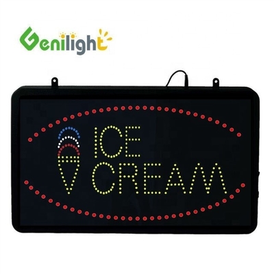 56*33 Panel Size Genilight Ice Cream LED Acrylic Open Sign with Touch Screen
