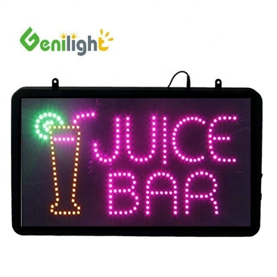 Custom LED JUICE BAR Open Sign with Flashing Animation Mode and Photo Media Selection