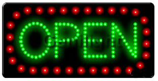 CE RoHS LVD Power Certificate Hanging Chain Sign Board for Indoor LED Open Signs