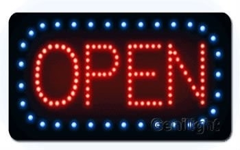 CE RoHS LVD Power Certificate Hanging Chain Sign Board for Indoor LED Open Signs