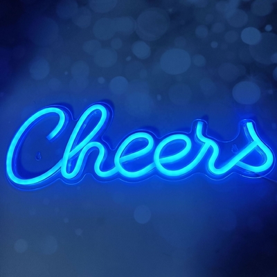Cheers LED Light Up Sign Wall Decor for Teen Girls Preppy Room Decor Neon Sign