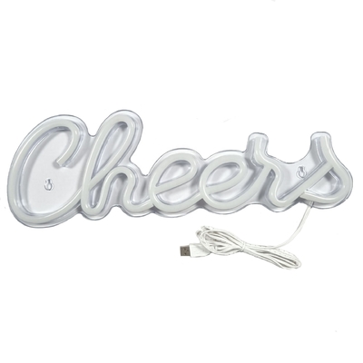 Cheers LED Light Up Sign Wall Decor for Teen Girls Preppy Room Decor Neon Sign